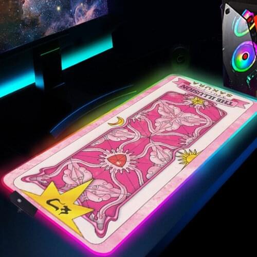 Cardcaptor Sakura Mouse Pad Anime Cute Girl Tarot Card Mousepad Large Speed Computer Keyboard Table Pads Pc Gamer Accessories XL