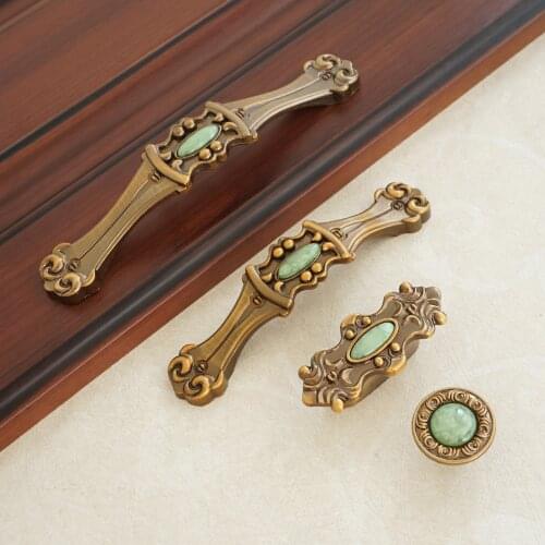 1.26" 3.75" 5" Retro Style Round Door Knobs Coffee Vintage Copper Cupboard Pulls Handle Zinc Alloy Drawer Handles 32 96 128mm