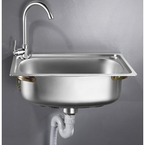 Kitchen sink Handmade stainless steel single bowl sink above counter or wall mounted vegetable Wash basin set mx4221950