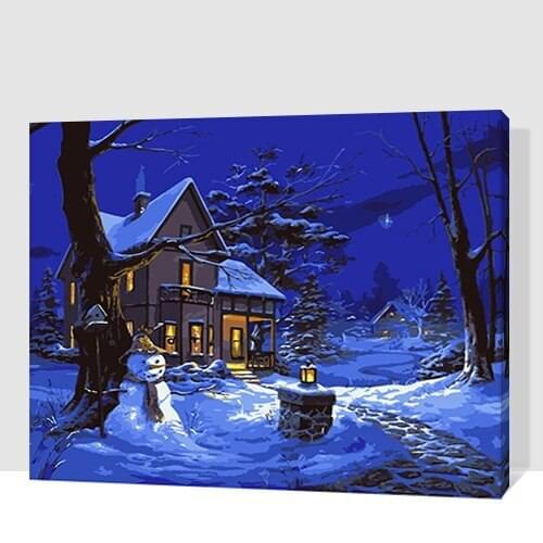 MaHuaf-A1807 Christmas decorations for home DIY Painting By Number Acrylic Picture Wall Art Hand Painted romantic christmas gift