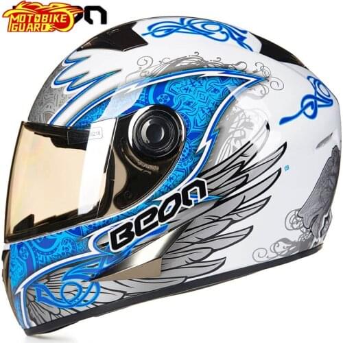 BEON Casco Moto Motorcycle Full Face Helmet Motocross Helmets ECE Approved Classic Motorbike Kart Racing Removable Lining Helmet
