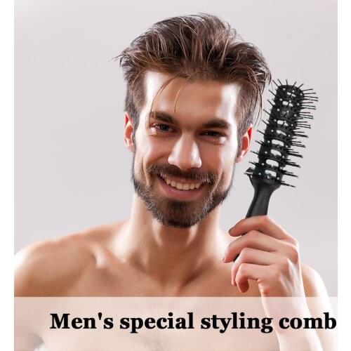 Mens Comb High Temperature Resistant Rib Comb Fluffy Mens Styling Hair Massage Brush Mens Styling Combs Hairdressing Tools