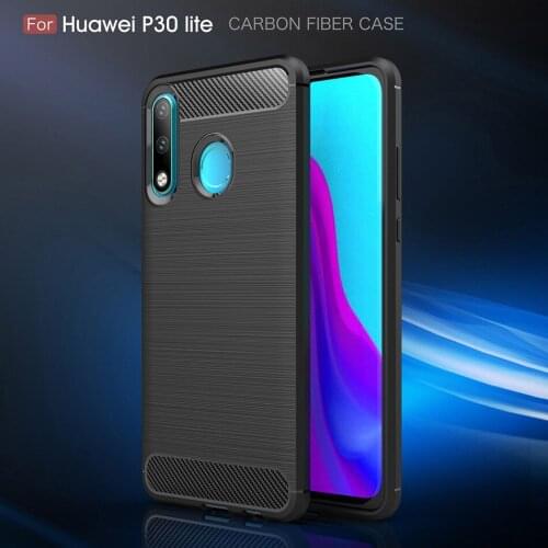 Kolpler soft case for huawei P30 Lite case Carbon Fiber Texture soft TPU Silicone bumper ON back cover for Nova 4E case