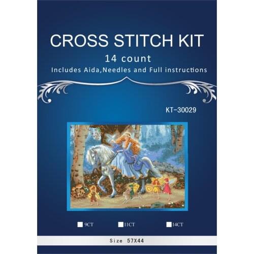 Top Quality Lovely Counted Cross Stitch Kit Fairytale Fairy with White Horse Dwarf Dwarfs dim 70-35319 59X46CM, 14CT