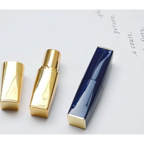 Newest Gold Blue Luxury Lipstick Tubes DIY 12.1mm Homemade Packaging Material Shell Maquiagem Cosmetic Containers 20pcs/lot