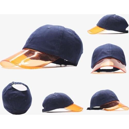 2021 New Summer Woman Man Cotton Baseball Cap Adjustable Hat Transparent Brim Cap Casual Ladies Sunhats Anti-UV Sunscreen