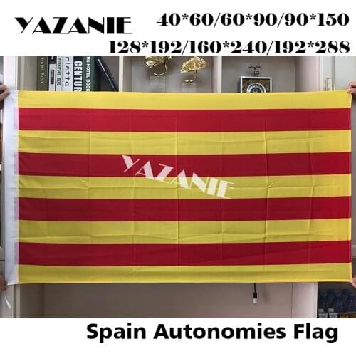 YAZANIE Single or Double Sided Spain Spanish La Senyera the Flag of Catalonia World Country National Polyester Flags and Banners