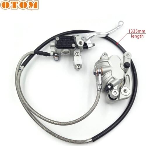 OTOM Motorcycle Front Brake Aluminum Silvery Pump Assembly Caliper Master Cylinder Oil Hose Adapter Device For KTM MXC SXS MXC