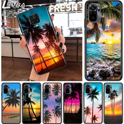 Palm Tree Sunshine for Xiaomi Redmi Note 10 10S 9 9T 9S 9Pro Max 8T 8Pro 8 7 6 5 Pro 5A 4X 4 Soft Black Phone Case