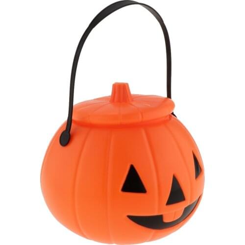 Plastic Bucket Halloween Pumpkin Bucket Candy Basket As Decoration And Prop