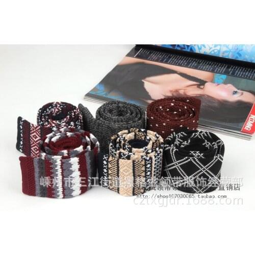 Factory direct sales fancy new snowflake knitted tie Korean style narrow tie men Korean style Japanese style