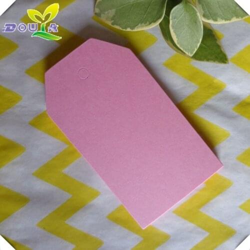 Pink 4X 7Cmdiy Trapezoid Blank Tag Gift Box Baking Gift Message Card Label
