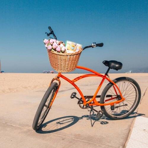 Handmade Artificial Wicker Woven Bicycle Basket ChildrenS Vintage Rattan Bicycle Baskets Balance Car Baskets Mountain Scooter