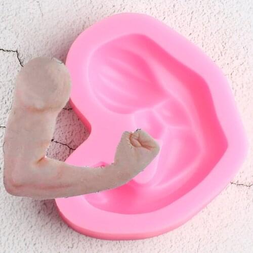 Arm Muscle Silicone Mold Cupcake Fondant Molds DIY Cake Decorating Tools Polymer Clay Soap Mold Candy Chocolate Gumpaste Moulds