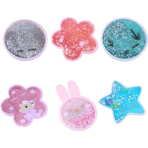 Cute Silicone Coaster NonSlip Ocean Rainbow Quicksand Coasters Kids Mats Pads Water Cup Mug Placemat Cushion Insulation Hot Pad