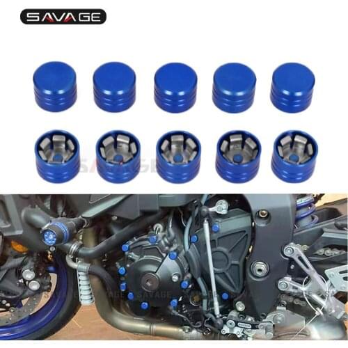 Universal Motorcycle 10 Pcs Engine Cover M6 Hexagon Socket Screw Cap For 9mm Original Screw Cap Outer Diameter Bolt Cover Blue