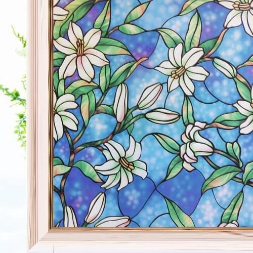 Stained Matte Window Film Glass Decorative Uv Glass Sticker Privacy Frosted Self Adhesive Film Window Decal for Glass Windows