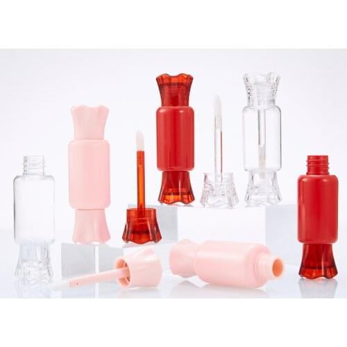 1/5pcs 8ml Empty Lip Gloss Tubes with wands cute candy shaped Lip Glaze tubes ABS Plastic lipgloss Refillable Bottle Container