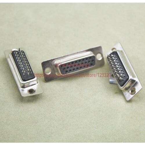 10pcs/lot) DB26 3Rows Black Parallel Port 26Pin D Sub Female 26 Way Wire Solder Connector Socket Plug SVGA VGA Adapter