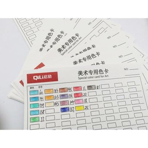 10 pcs Marker pen color card self-filling color card blank color lead color card watercolor color pen color card for 72 colors