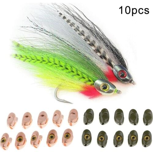 10 Pcs/set Fly Tying Fish Skull Head For Streamer Flies Material Lure Fishing For Fishing Bait Making Lure Fly Eyes Fishing Tool