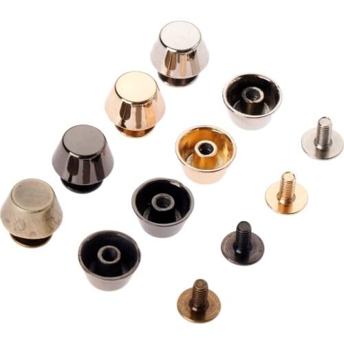 10Pcs Zinc Alloy Bag Bottom Studs Rivets Button Screw for Shoes Luggage Bag Punk Clothing Garment Decoration Rivets DIY 4 Colors