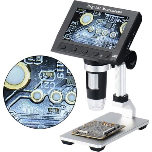 1080P HD 2.0MP USB Wireless Digital Electronic Microscope 4.3"LCD Display Microscope LED Stand Real-Time PCB Motherboard Repair
