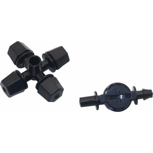 20 Pcs Black Cross fog spray nozzle garden sprayer With anti-drip cooling mist system 1/4' Hose atomizing fog pressure spray