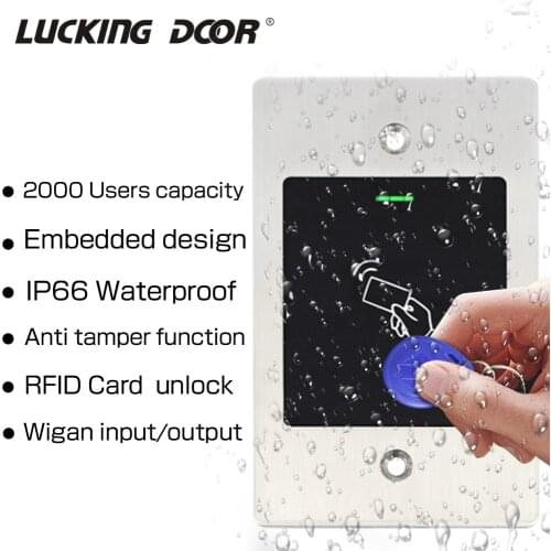 2000 user Waterproof Metal Access Control System RFID 125KHZ Reader Embedded RFID Access Controller Support Wiegand 26 Output