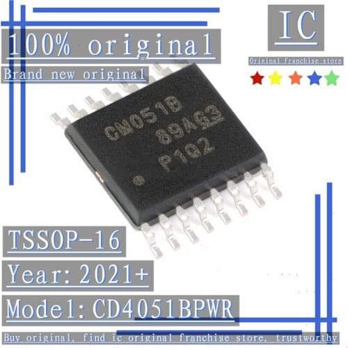 2021+ 100% Brand new original 10PCS-50PCS CD4051BPWR TSSOP-16 Single 8-channel analog multiplexer