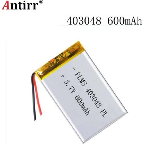 3.7V 600mAH 403048 PLIB / polymer lithium ion / Li-ion battery for GPS mp3, mp4 cell phone speaker DVR RECORDER
