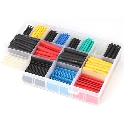 580PCS Polyolefin Shrinking Assorted Heat Shrinkable Tube Wire Cable Insulated Sleeving Tubing Set