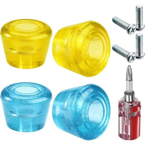 4 Pcs Roller Skate Toe Stoppers Roller Skates Brakes with 4 Pcs Screws and 2 Pcs Dual Purpose Screwdriver