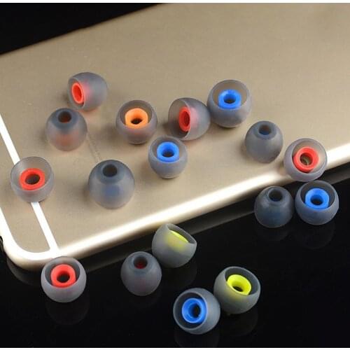 5 Pairs Soft Silicone Earplugs Two-Color Earmuffs Soundproof In-Ear Universal Ear Caps Replacement Earphone Cushions