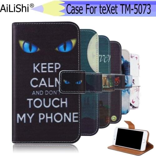 AiLiShi For teXet TM-5073 Case Exclusive Phone TM-5073 teXet PU Painted Leather Case Flip Credit Card Holder Wallet 6 Colors