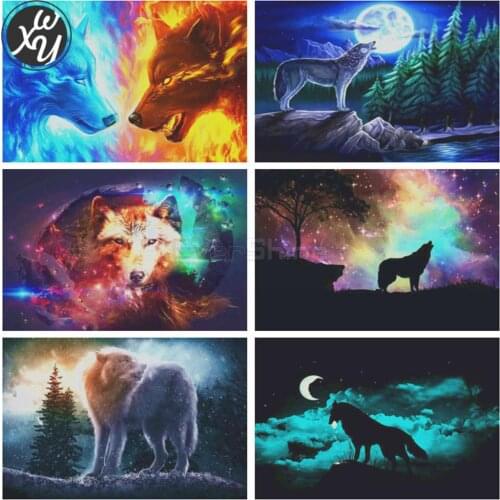 Diamond Painting Kits for Adults Wolf Full Drill Mosaic Art Animal Rhinestones Embroidery Round Square Cross Stitch Family Decor