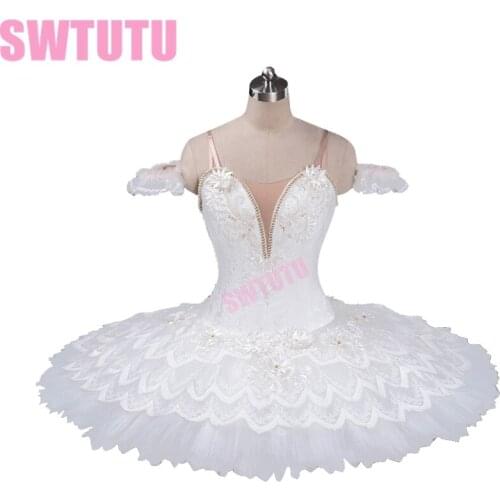 White swan lake ballet tutu adult women professional ballet tutus pancake performance tutu white BT9120