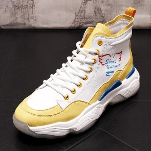Stephoes Men Fashion Casual Ankle Boots Spring Autumn Microfiber Youth Trending Breathable High Top Leisure Shoes Male Sneakers