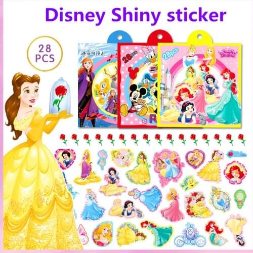 Disney Princess Frozen 28pcs/bag happy birthday kids gift childrens shiny award sticker cartoon kindergarten safflower