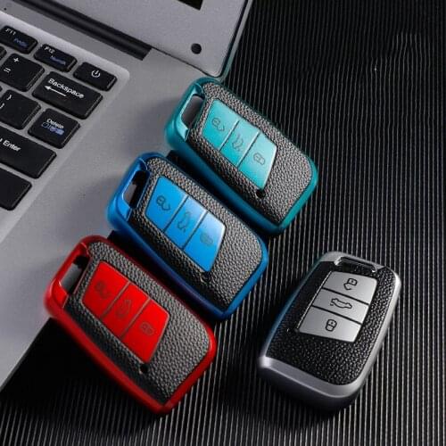 Carbon TPU Car Remote Key Case Cover Shell Fob For VW Volkswagen Passat B8 Magotan Golf For Skoda Superb Kodiaq A7 Accessories