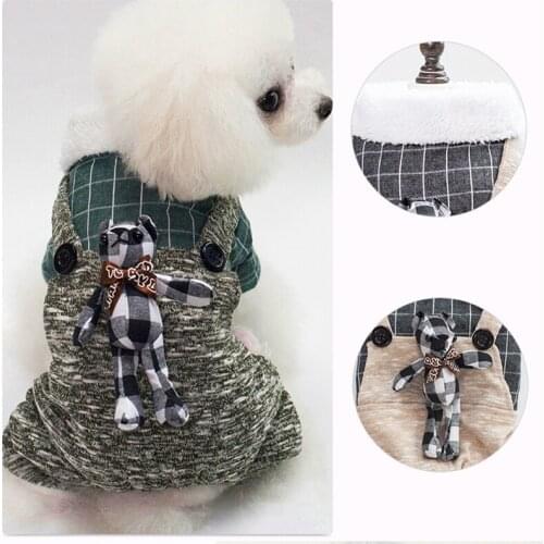 2019 Cartoon Dog Jumpsuits Pet Cat Clothes For Small Dogs Coat Winter Warm Jacket Cotton Wool Clothing Pets Clothing Pug Costume