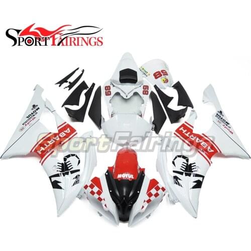 Body Kit For Yamaha YZF 600 R6 08 09 10 11 12 13 14 15 2008 - 2015 Injection ABS Motorcycle Fairing Kit ABARTH 89 White Red New