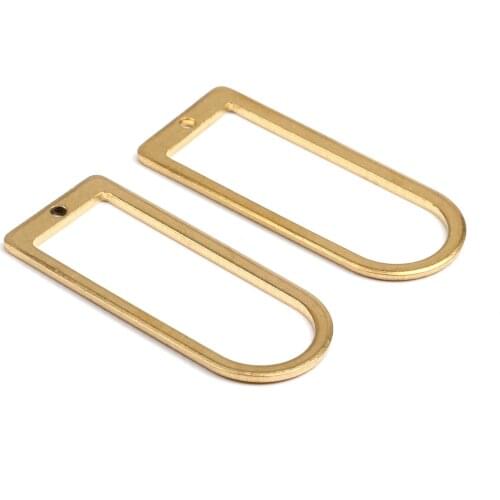 Brass D Charms, Raw Brass Earrings Findings,Raw Brass Pendant,Geometric shaped Earrings Brass Charm,30x13mm-RB1313