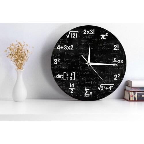 Math Equations and Notations Mathematics Chalkboard Geek Wall Clock Educational Gifts For Kids Teachers School Classroom Decor