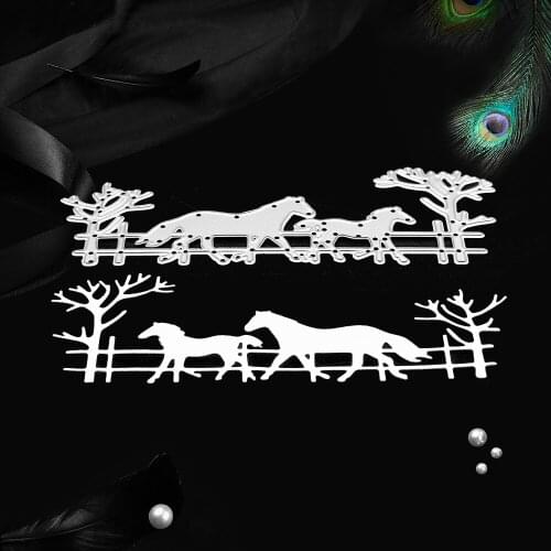 Horse Metal Cutting Dies decorative embossing Horse Stitched DIY Scrapbooking Stamps Craft Cut dies Making Stencil Template
