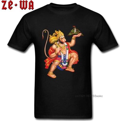 Cotton Men T-shirts Shiva Ganesha Monkey God Custom T Shirts India Hinduism Special Adult Gift Clothes Print Tees Free Shipping