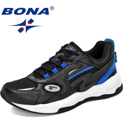 BONA 2021 New Designers Trendy Sneakers Men Thick-soled Street Running Shoes Man Jogging Sports Walking Footwear Mansculino Soft