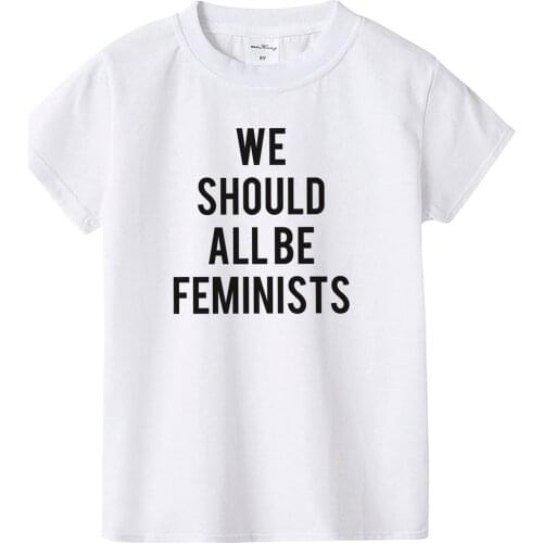 We Should All Be Feminists Boys Girls T-Shirts Baby Boys White T Shirt Summer Infant Kids Clothes Toddler Letter Tops Tee Shirts