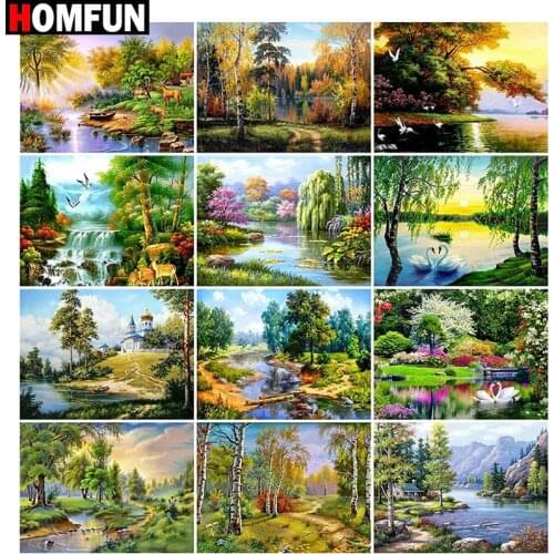 HOMFUN Full Square/Round Drill 5D DIY Diamond Painting "Landscape painting" Embroidery Cross Stitch 5D Home Decor Gift