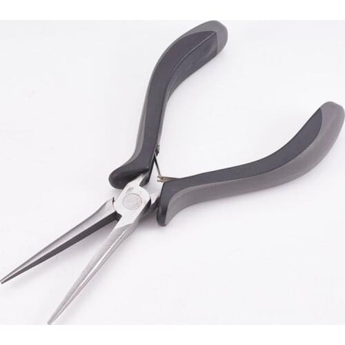 Carbon Steel Long Chain Nose Pliers Hand Tools Polishing Jewelry Making Tools 15.5x8x1.7cm